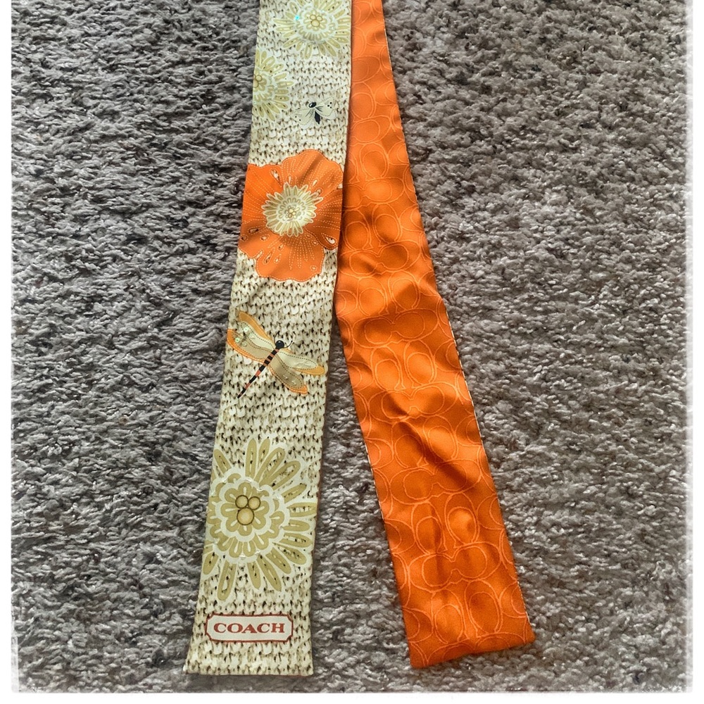 Coach dragonfly and poppy flower large scarf